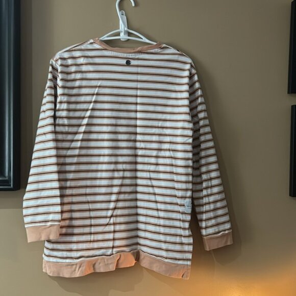 Striped Kids Shirt in Peach and White - Picture 2 of 4
